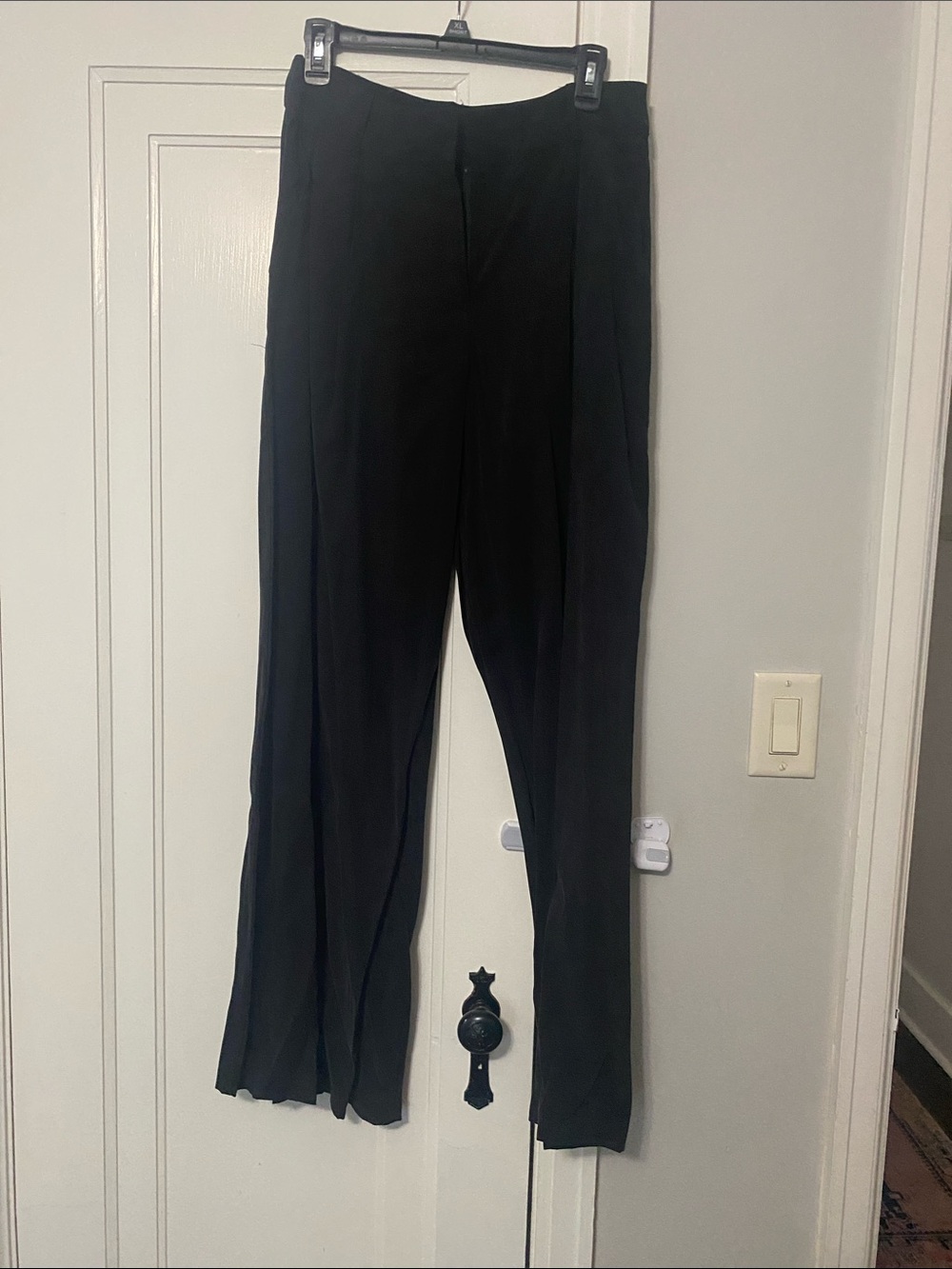 Forever 21 Black Suede Like Finish Wide Leg Trousers